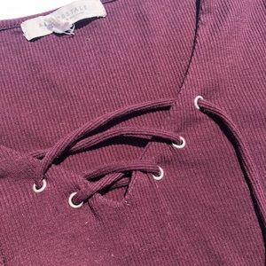 Aeropostale Tops - Aeropostale burgundy lace up tee Aeropostale Tops - Aeropostale burgundy lace up tee